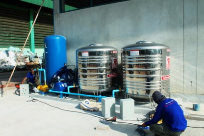 ติดตั้งถังน้ำ - งานเดินท่อโรงงาน ชาร์เตอร์ (ประเทศไทย)